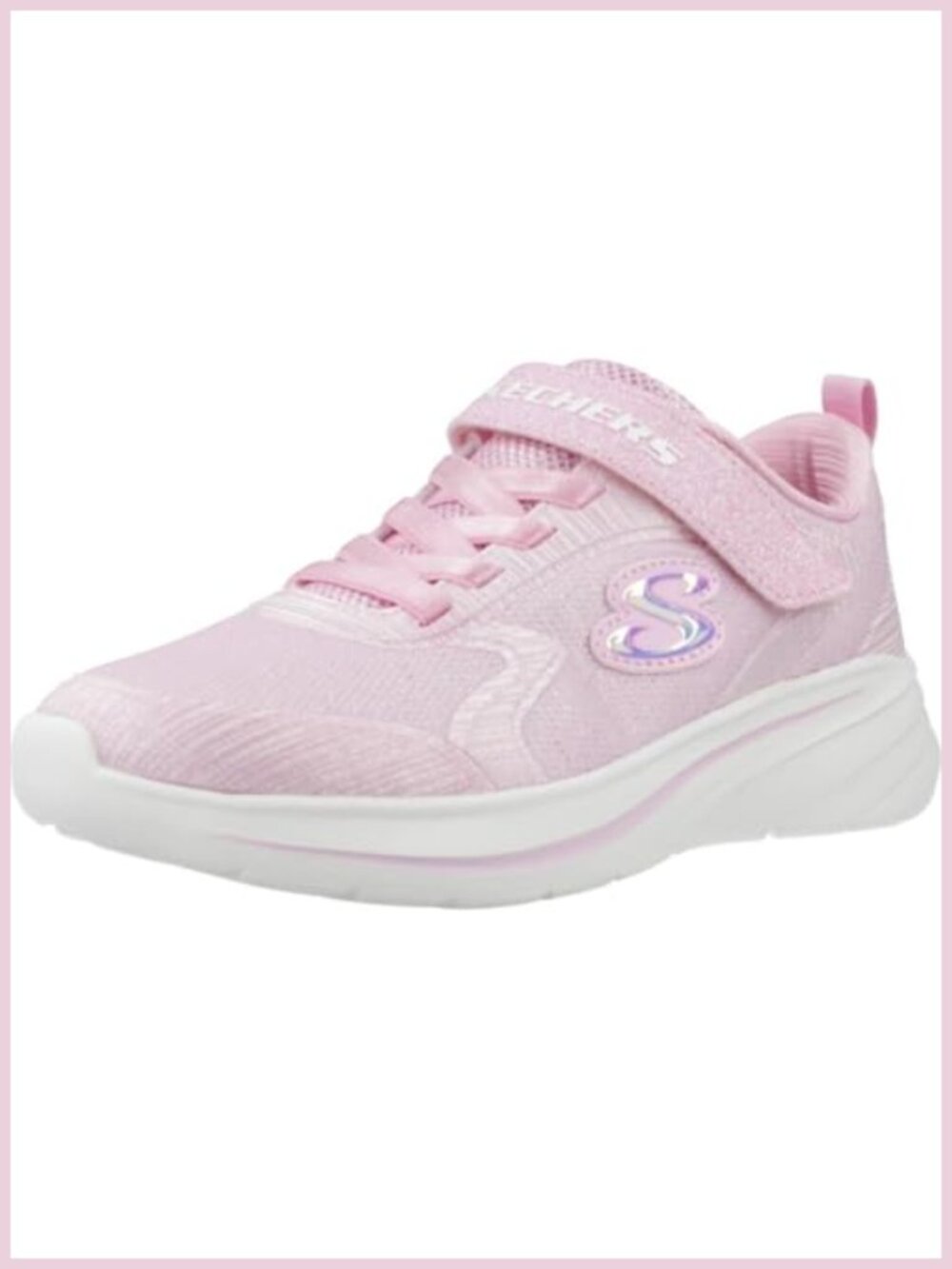 Girls' Wave 92 Sneaker Adaptive Closure Sparkle Mesh Athletic Shoe
